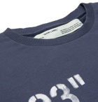 Off-White - Logo-Print Cotton-Jersey T-Shirt - Men - Blue