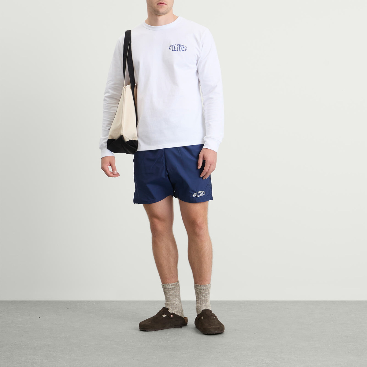 Palmes Men's Oval Tennis Shorts in Blue