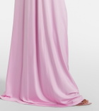 Self-Portrait Caped ruched jersey maxi dress