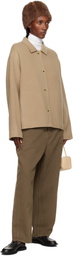 LE17SEPTEMBRE Tan Virgin Wool Handmade Muffler Jacket