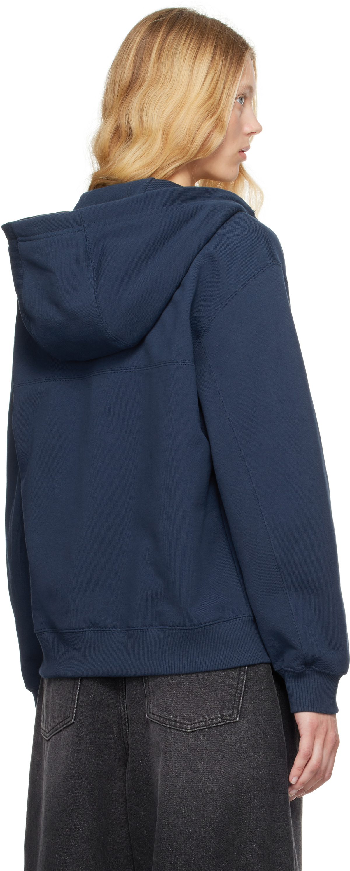ADER error Navy Sig; TRS Tag 01 Zip-Up Hoodie