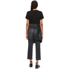 Sacai Black Pleated Wrap Skirt Jeans