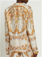 MARINE SERRE - Ornament Print Silk Twill Pajama Shirt