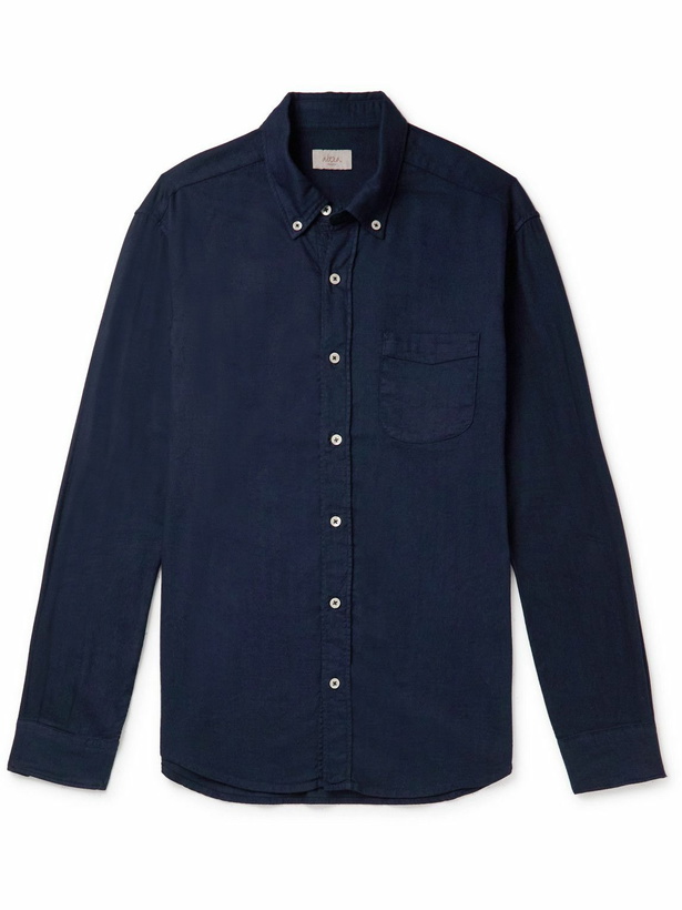 Photo: Altea - Button-Down Collar Cotton and Modal-Blend Flannel Shirt - Blue