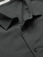 ATON - Cotton and Cashmere-Blend Oxford Shirt - Gray