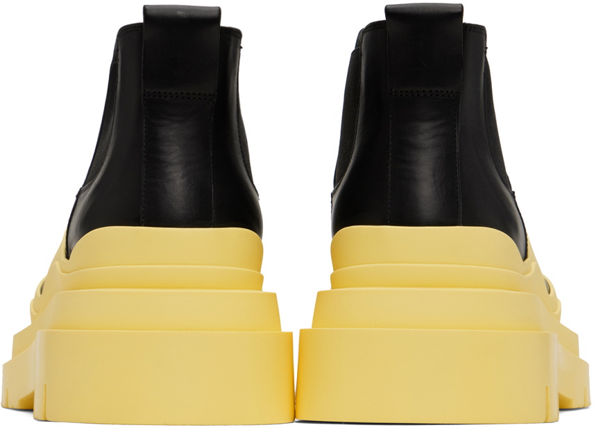 Bottega Veneta Black & Yellow Tire Chelsea Boots Bottega Veneta