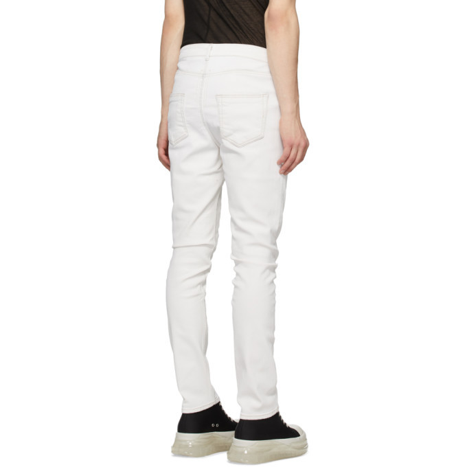 Rick Owens Drkshdw White Detroit Cut Jeans Rick Owens Drkshdw