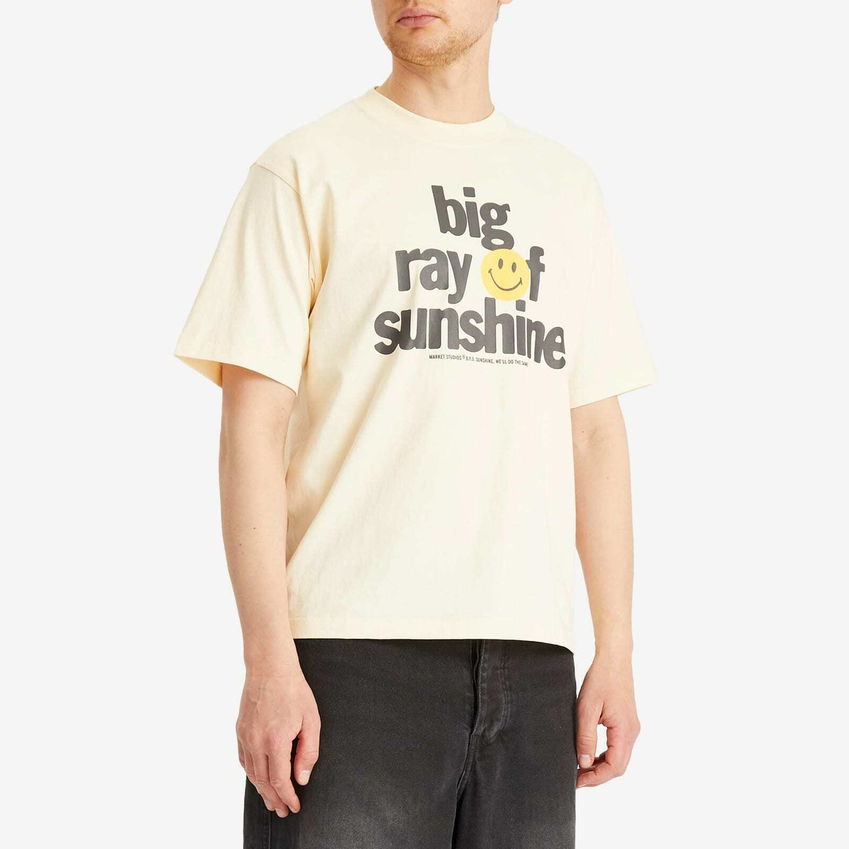 MARKET Men's Smiley Sunshine T-Shirt in Butter-Cream