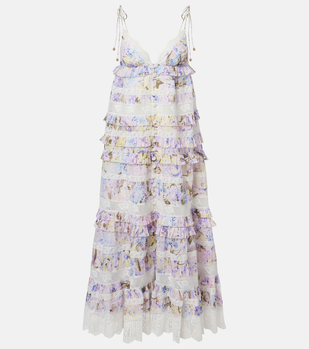 Zimmermann Solstice Tiered floral cotton midi dress