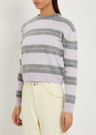 Guest In Residence Grizzly Striped Cashmere Jumper Purple