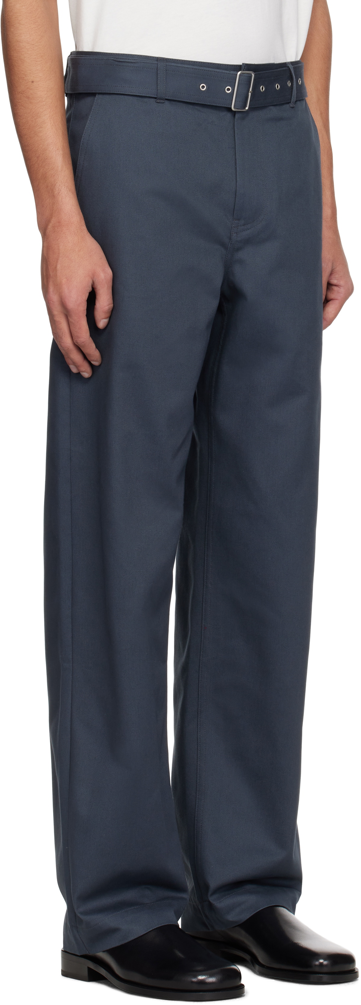 Maison Kitsuné Gray Belted Trousers