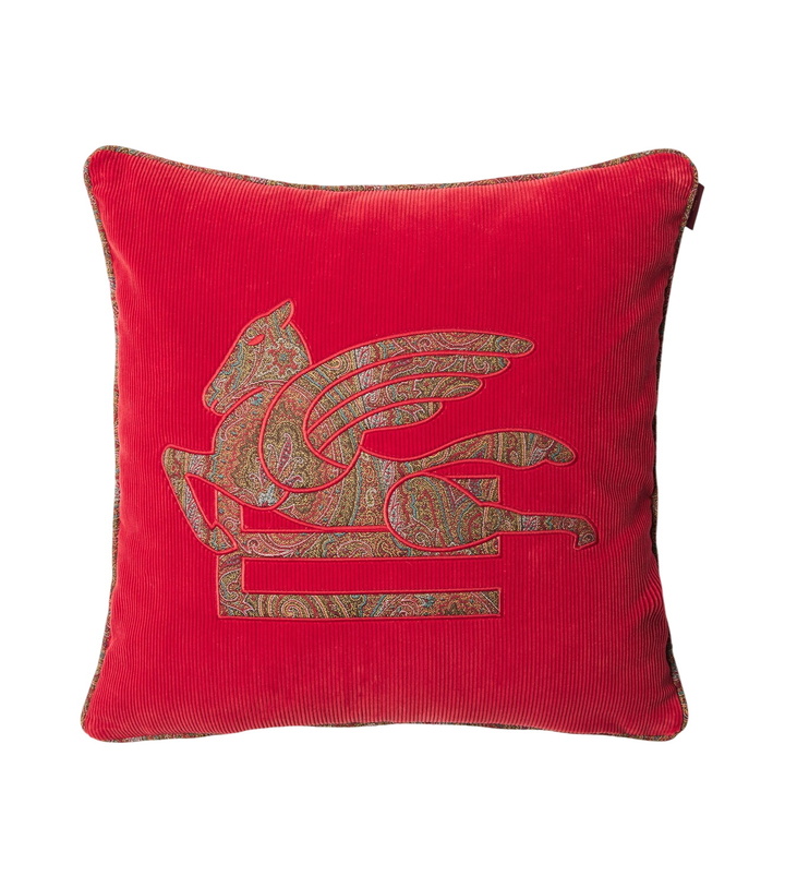 Photo: Etro Pegaso embroidered cotton velvet cushion