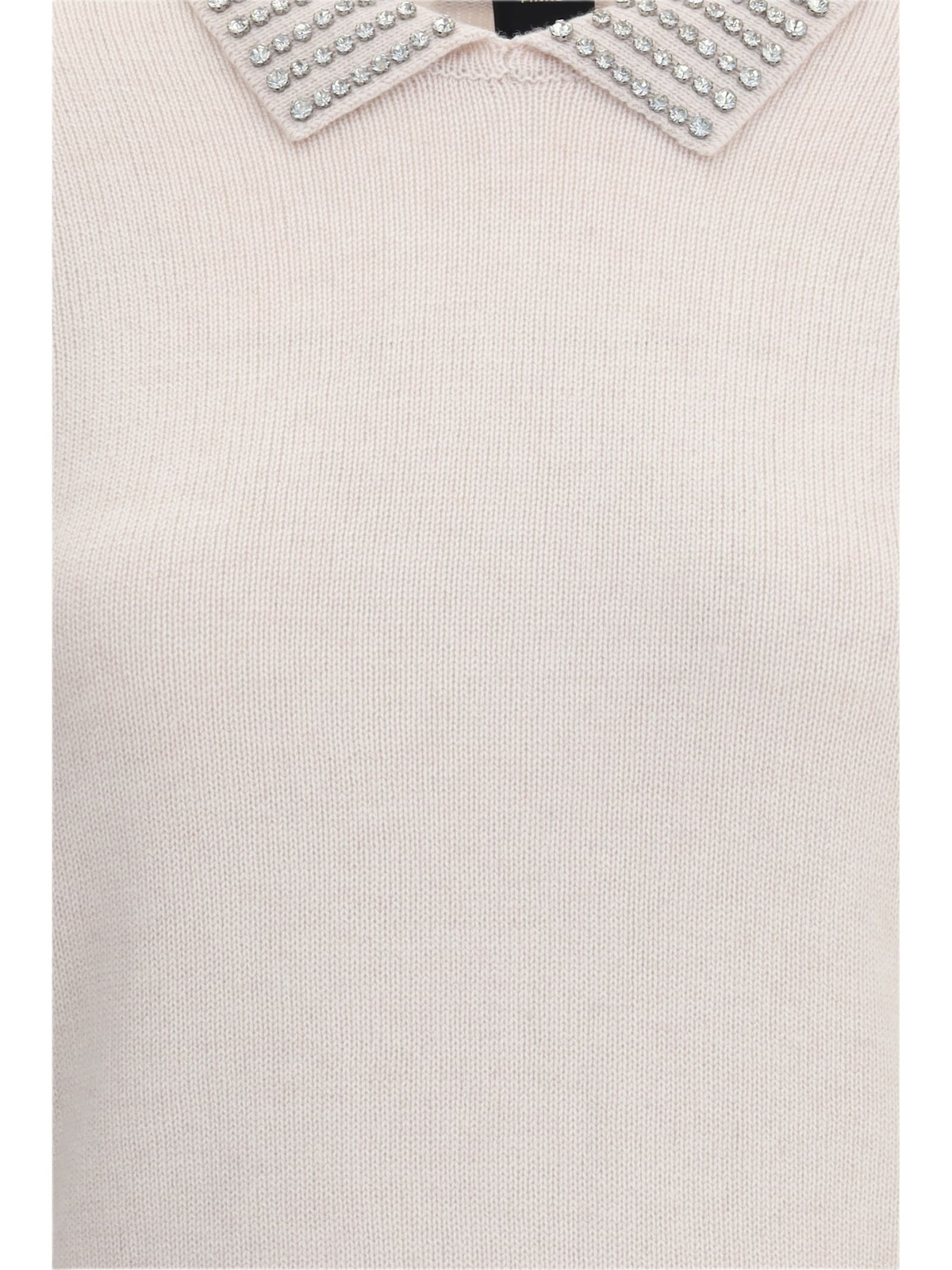 Pinko Rhinestone-decorated Collar Sweater