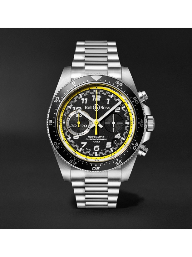 Photo: BELL & ROSS - BR V3-94 R.S.20 Limited Edition Automatic Chronograph 43mm Stainless Steel Watch, Ref. No. BRV394-RS20/SST