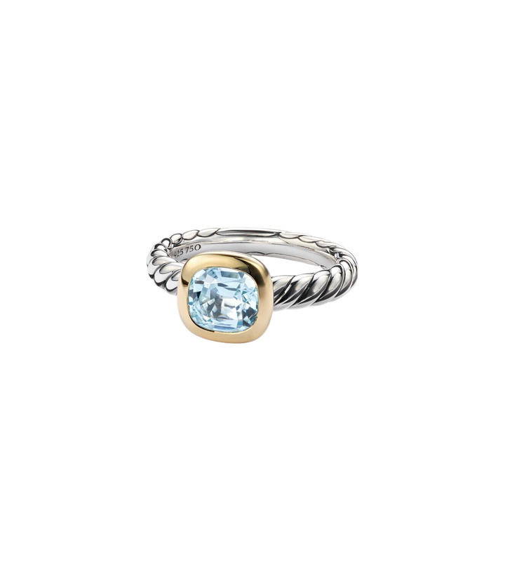 Photo: David Yurman DY Mercer® sterling silver and 18kt gold ring with topaz