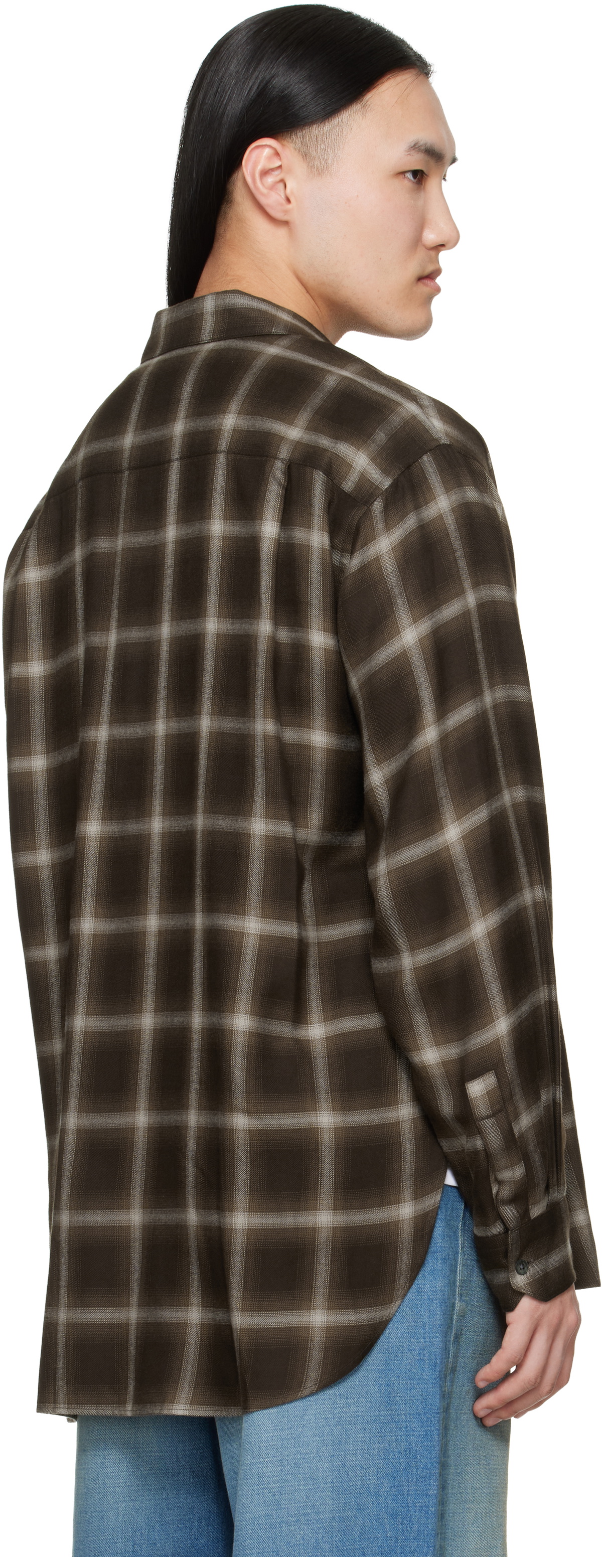 ssstein Brown Check Oversized LS Shirt