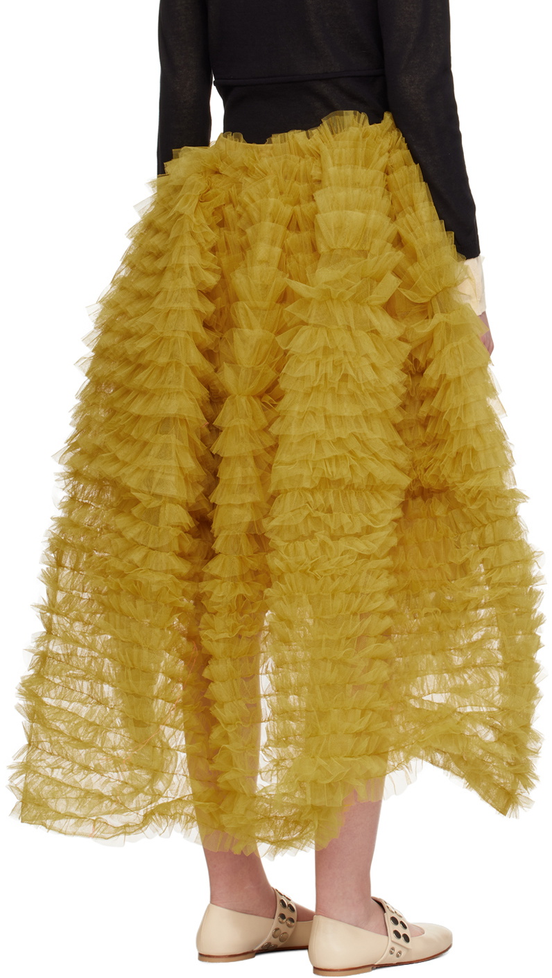 Molly Goddard Yellow Jenna Midi Skirt