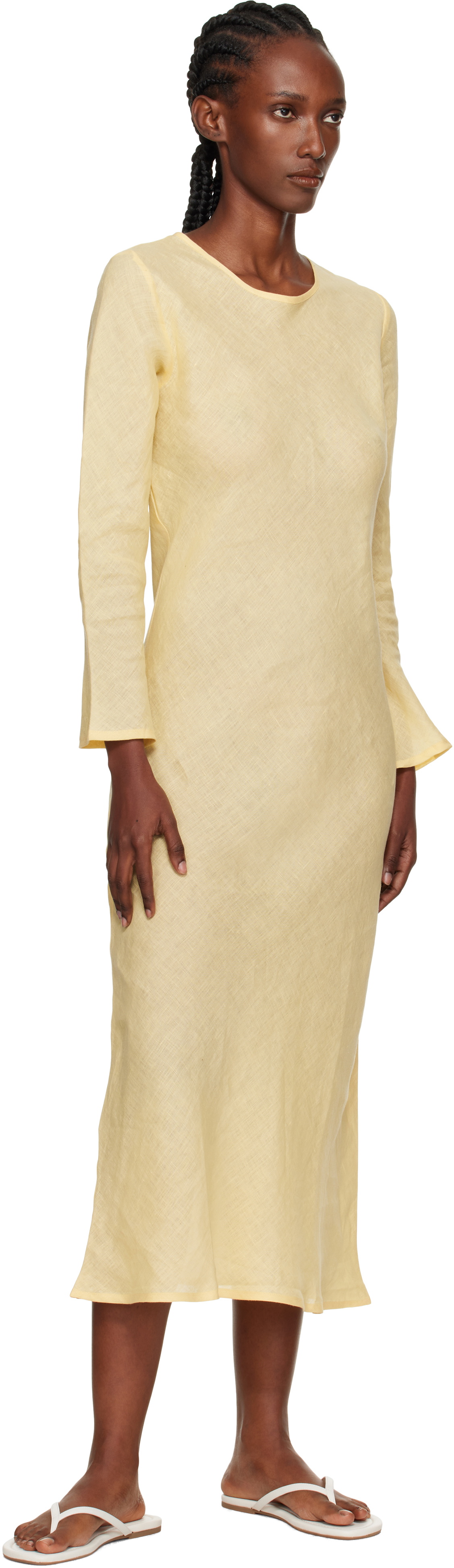 Baserange Yellow Dydine Long Sleeve Maxi Dress