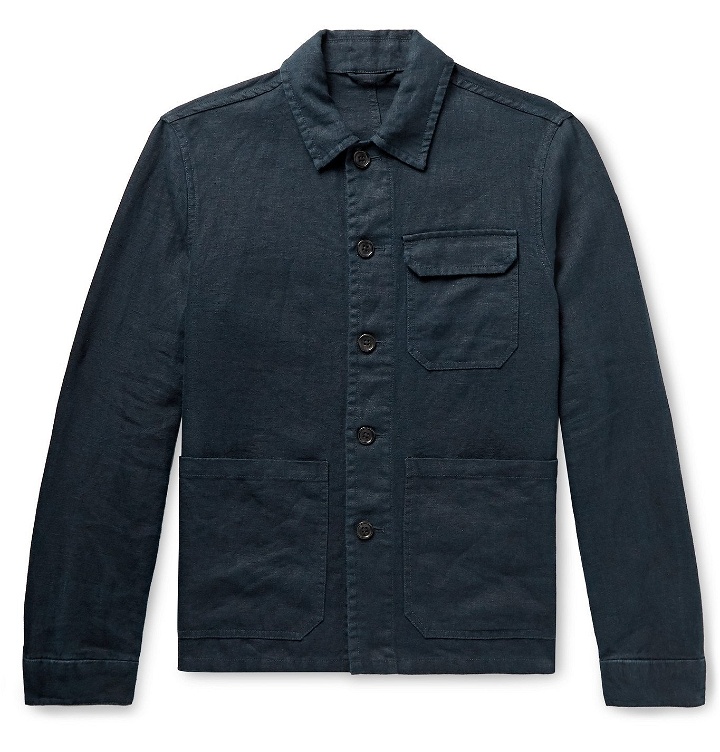 Photo: Incotex - Linen Shirt Jacket - Blue