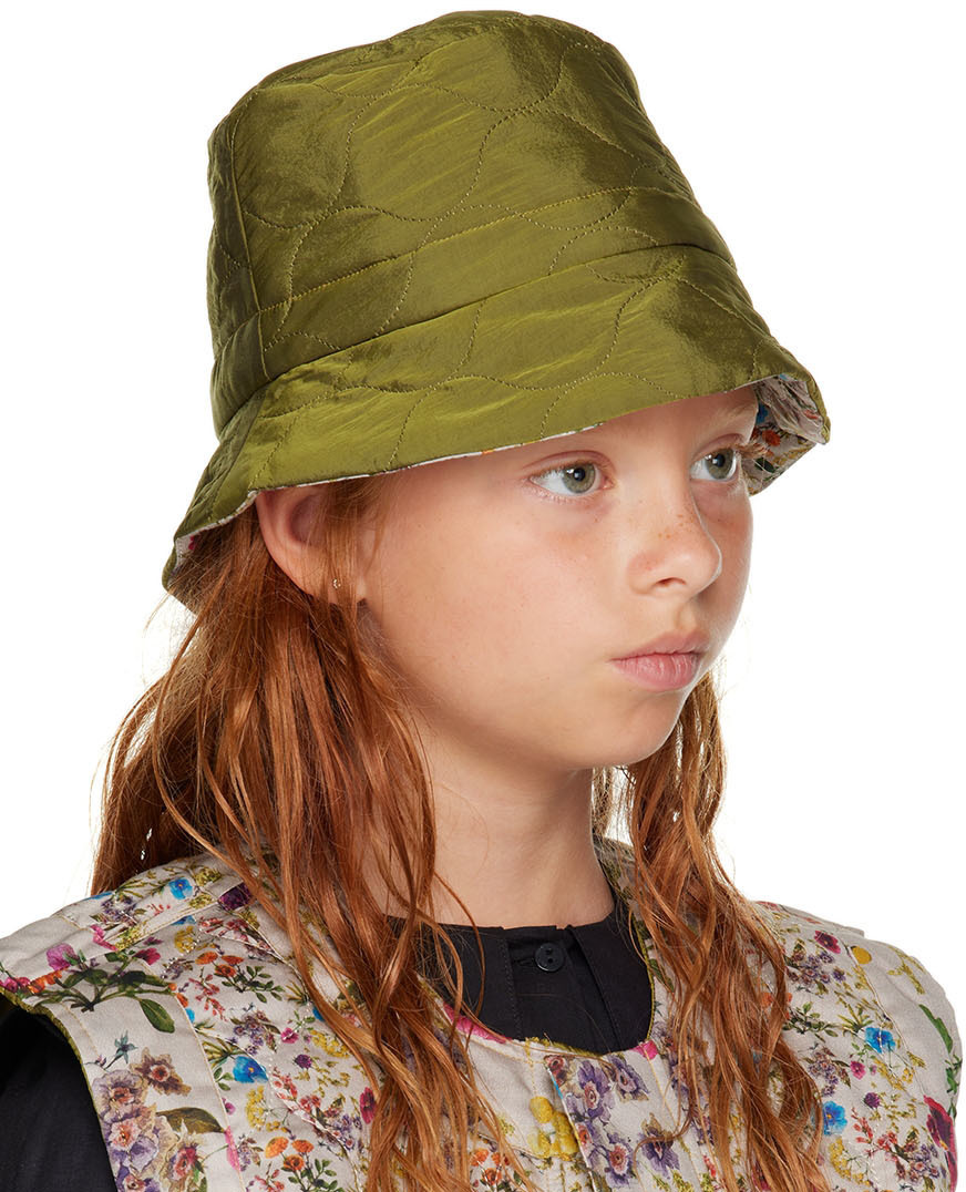 Wolf & Rita Kids Khaki Quilted Bucket Hat