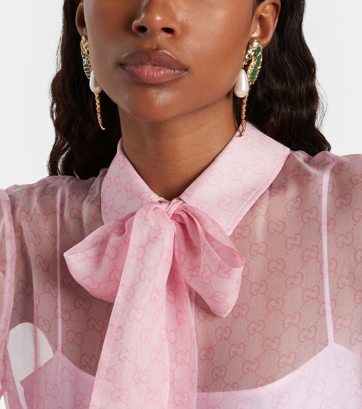 Gucci Embellished clip-on earrings
