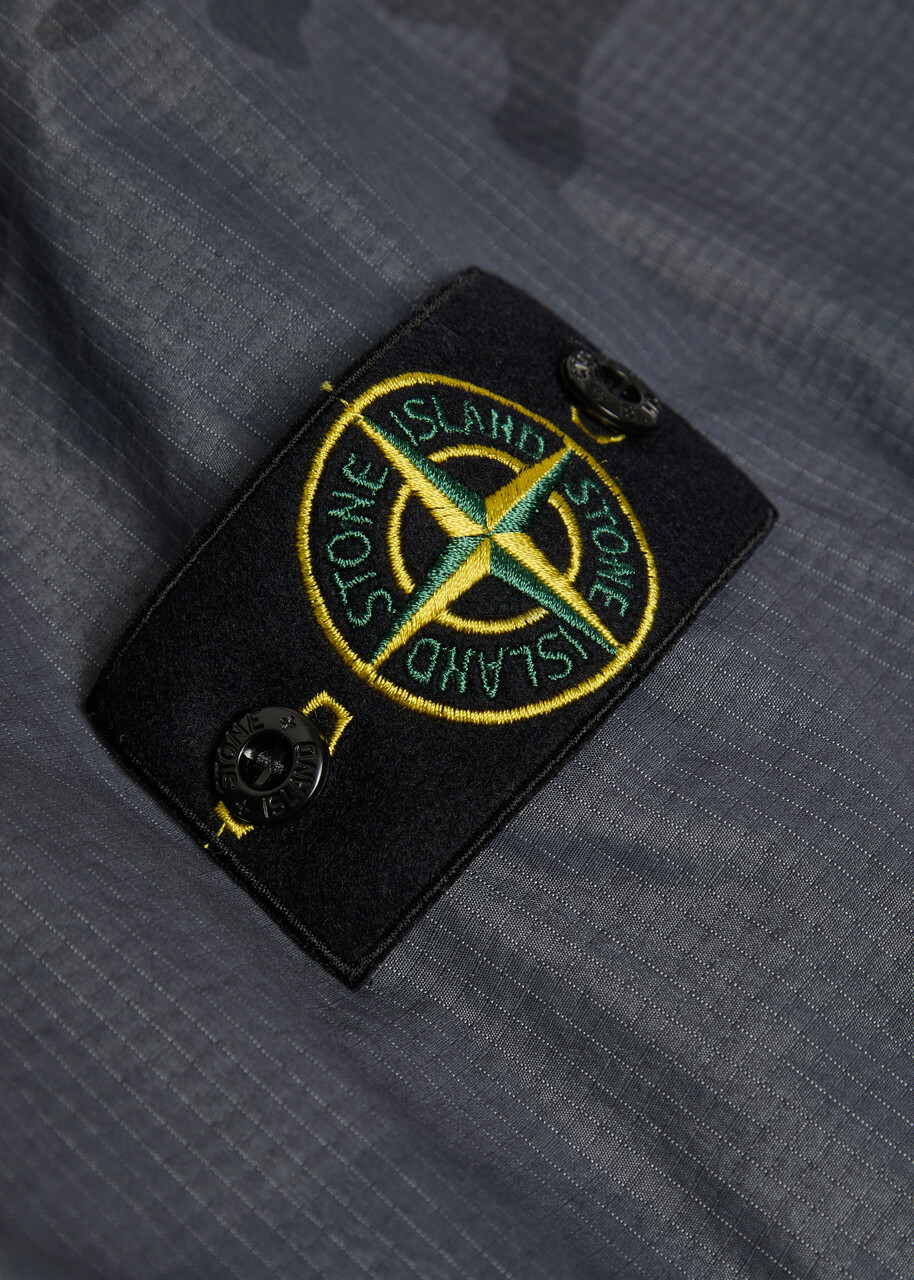 Stone Island Camo-print Cotton-blend Shirt Grey