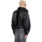 Marine Serre Black Satin Nylon Bomber Jacket