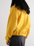 Balenciaga - Distressed Logo-Print Cotton-Jersey Hoodie - Yellow