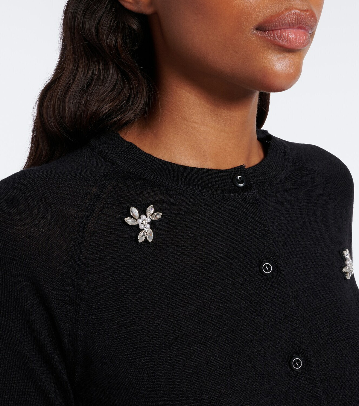 Simone Rocha Embellished wool and silk cardigan