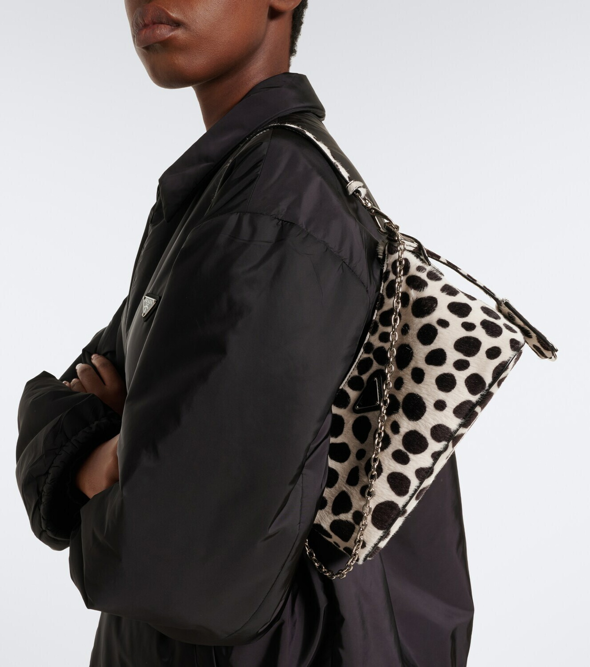 Prada Mini printed calf hair shoulder bag