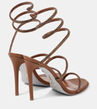 Rene Caovilla Cleo 105 embellished satin and leather sandals