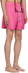 Palm Angels Pink Printed Swim Shorts