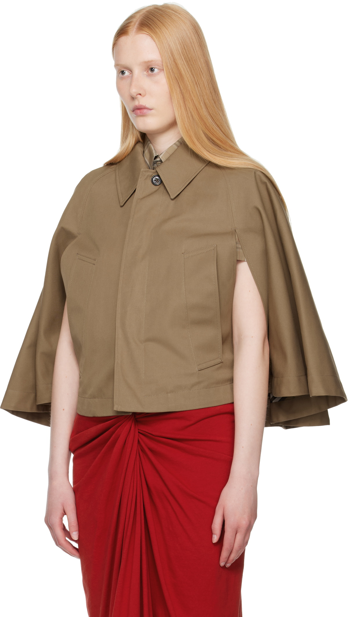Burberry Brown Capelet Jacket