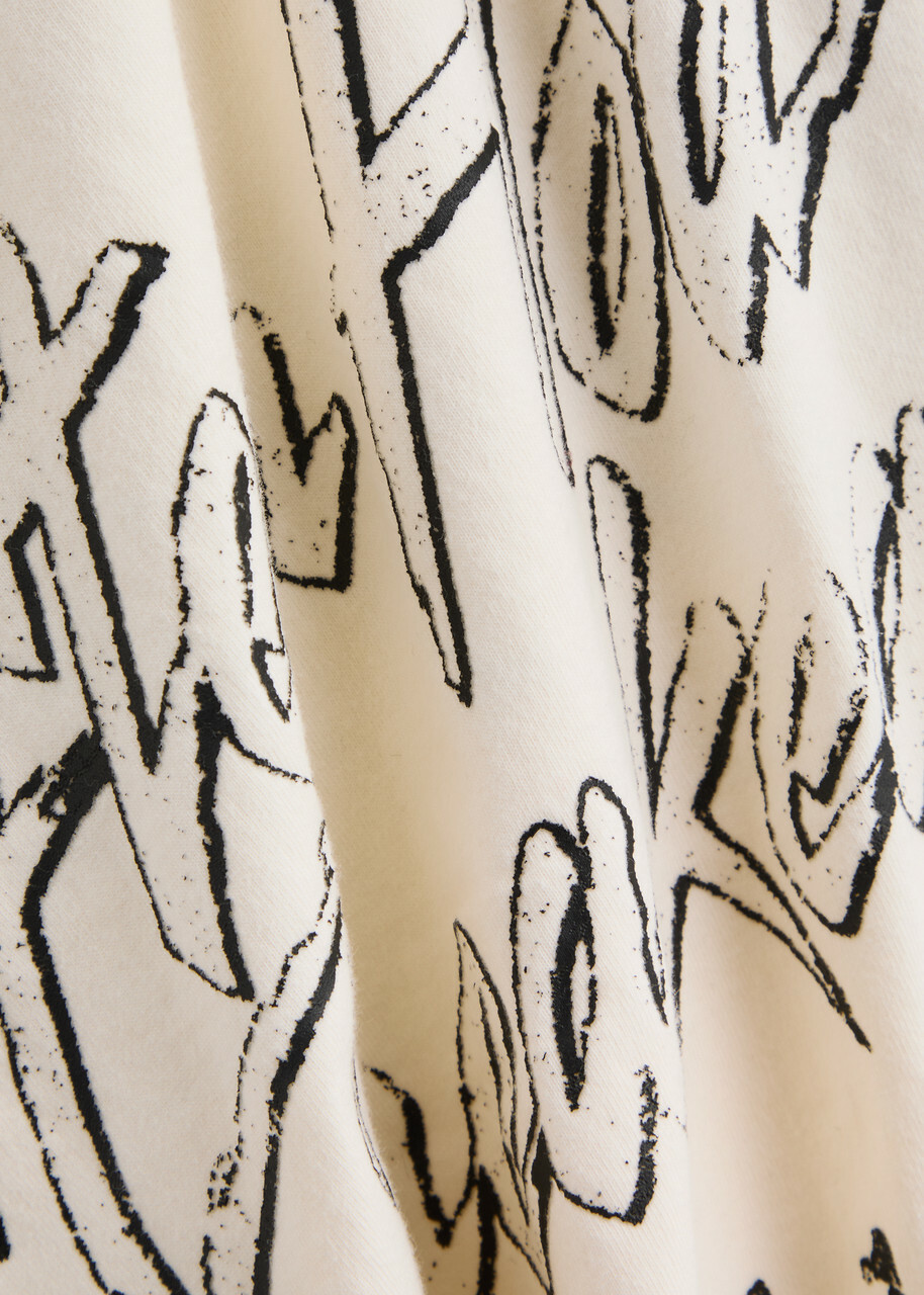 Honor The Gift After Hours Printed Cotton T-shirt Cream
