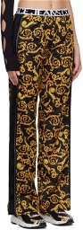 Versace Jeans Couture Black & Yellow Graphic Sweatpants