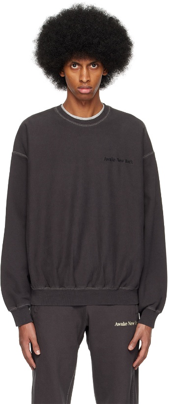 Photo: Awake NY Black Embroidered Sweatshirt