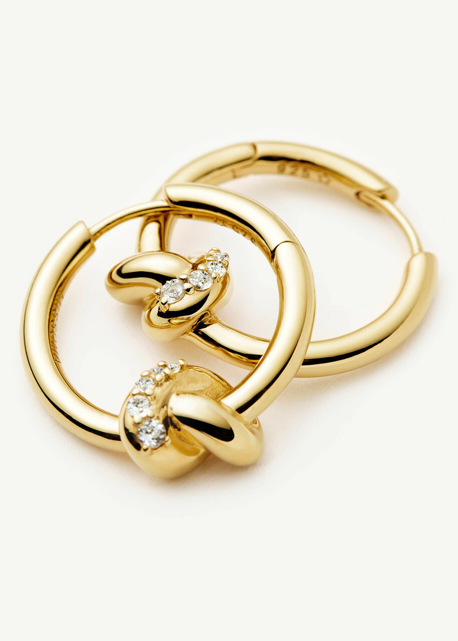 Missoma X Lucy Williams Knot 18ct Gold Vermeil Small Hoop Earrings - One Size