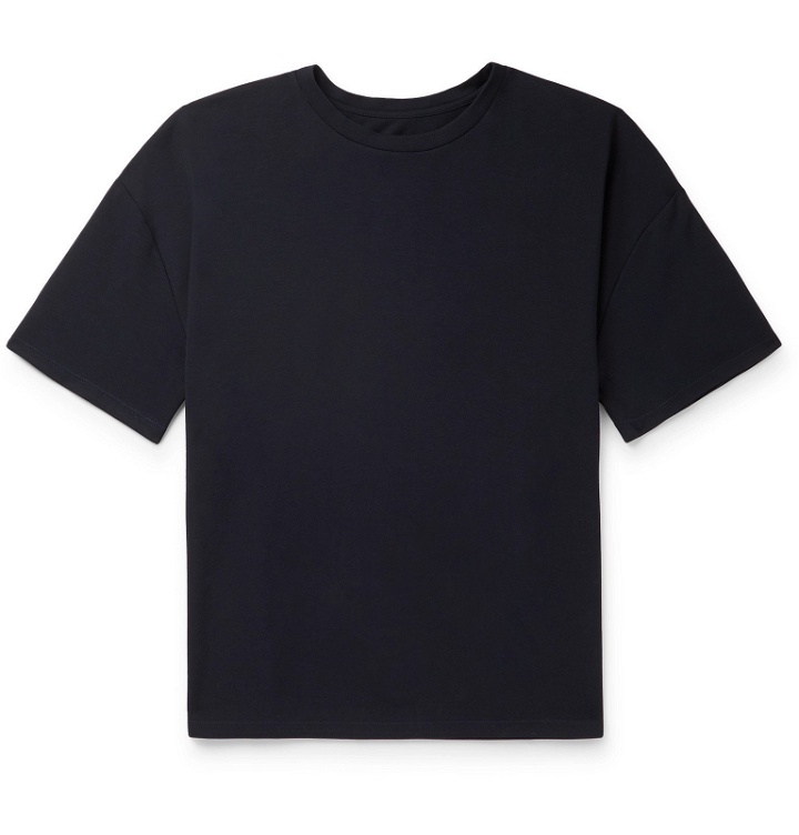 Photo: Deveaux - Oversized Jersey T-Shirt - Blue