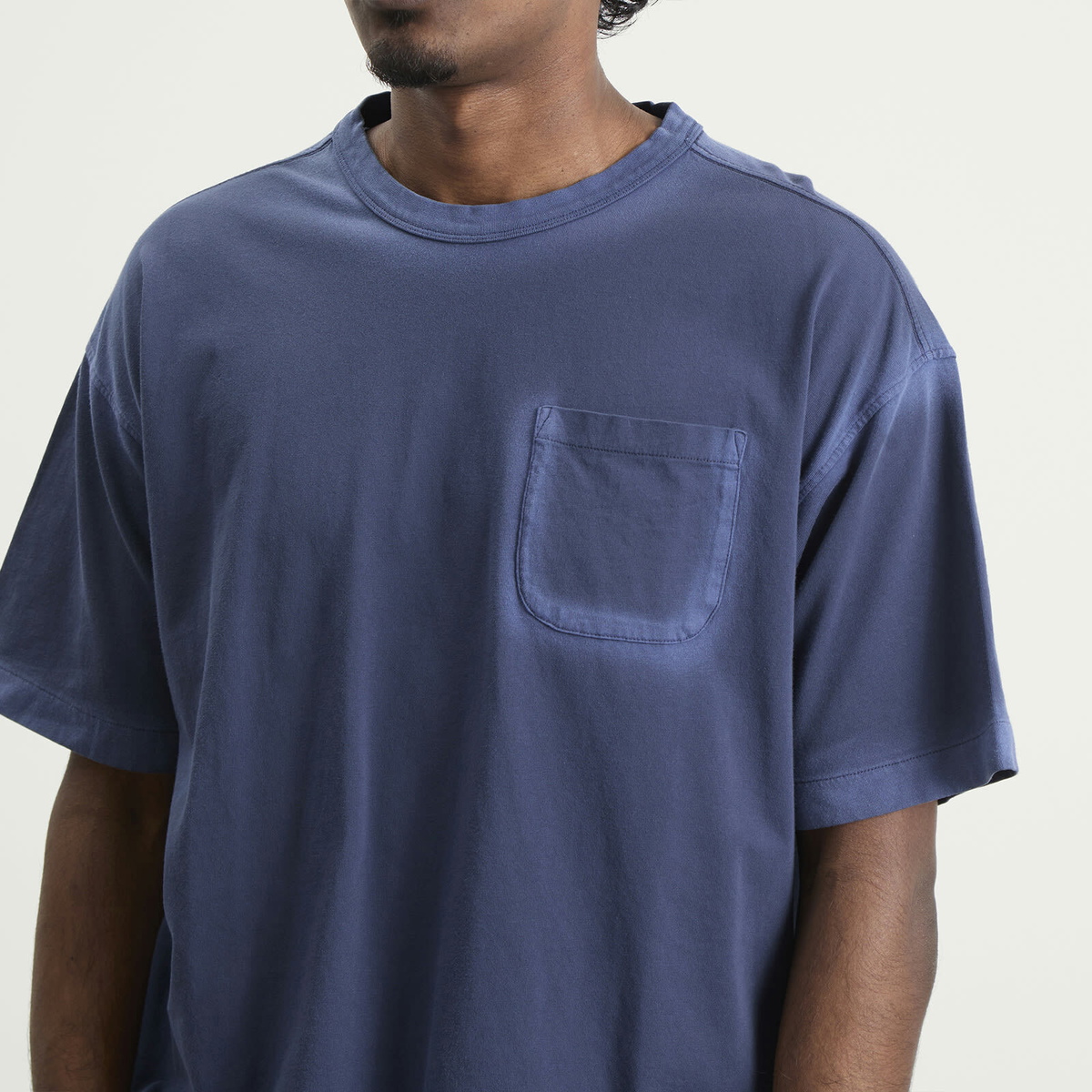 YMC Men's Spray Triple Pocket T Shirt in Blue
