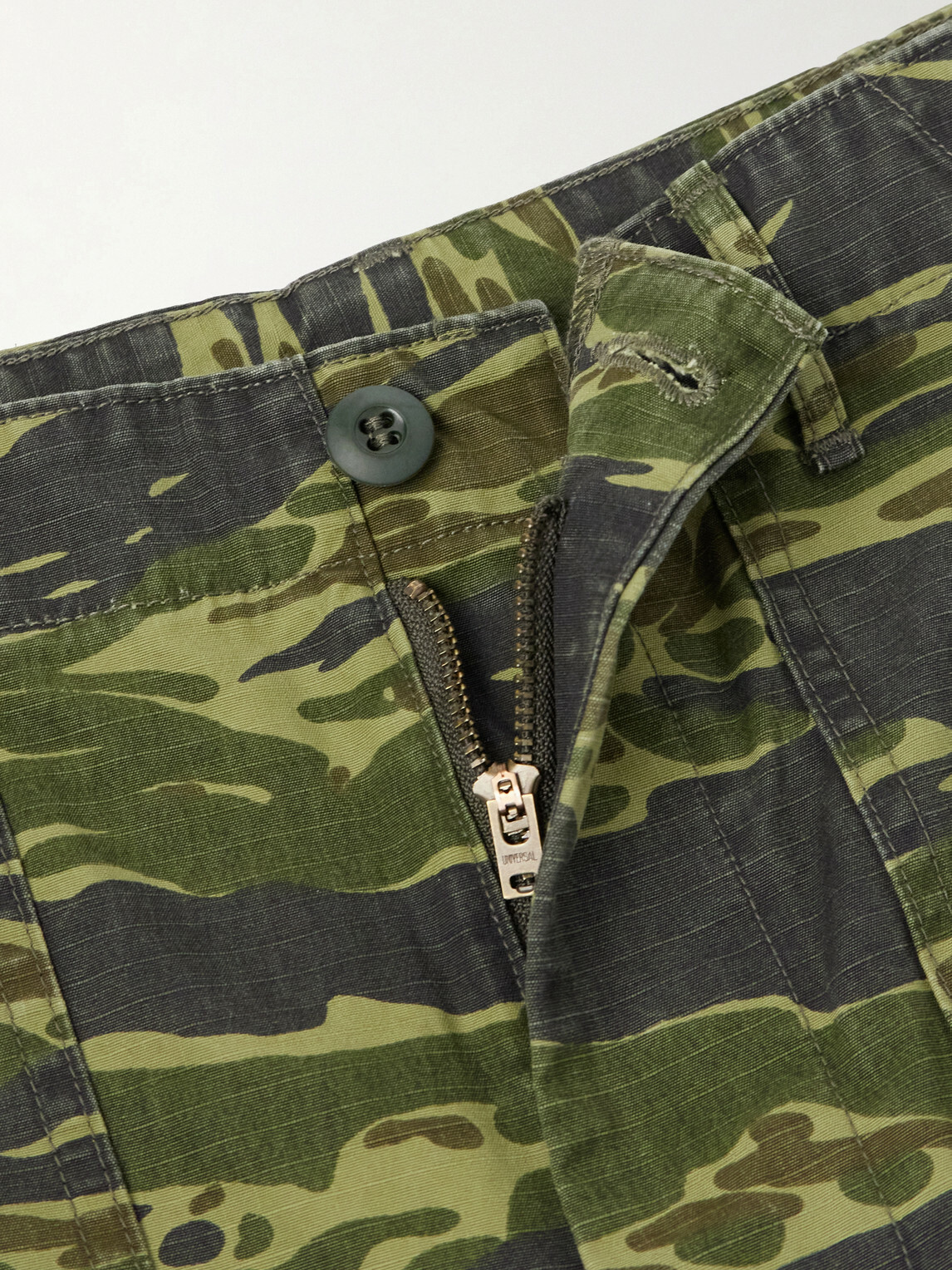 OrSlow - U.S. Army Fatigue Printed Straight-Leg Rip-Stop Cotton Shorts - Green