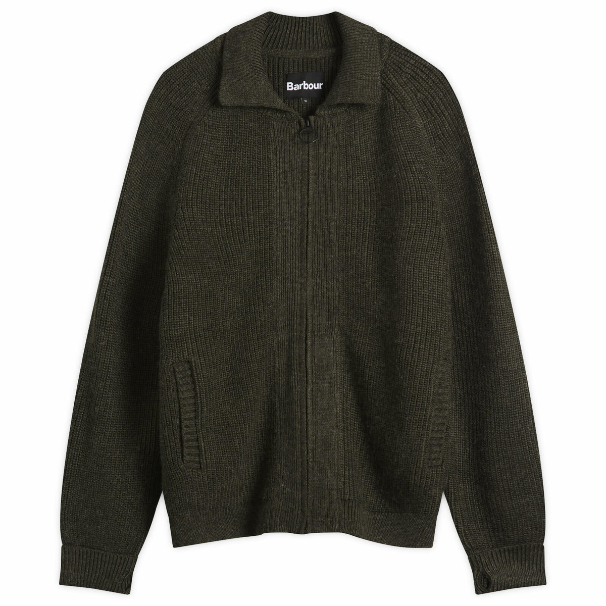Barbour Men's Heritage + Garthman Zip Cardigan in Olive Ink