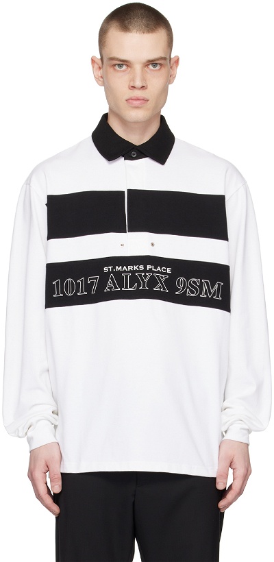 Photo: 1017 ALYX 9SM White & Black Long Sleeve Polo