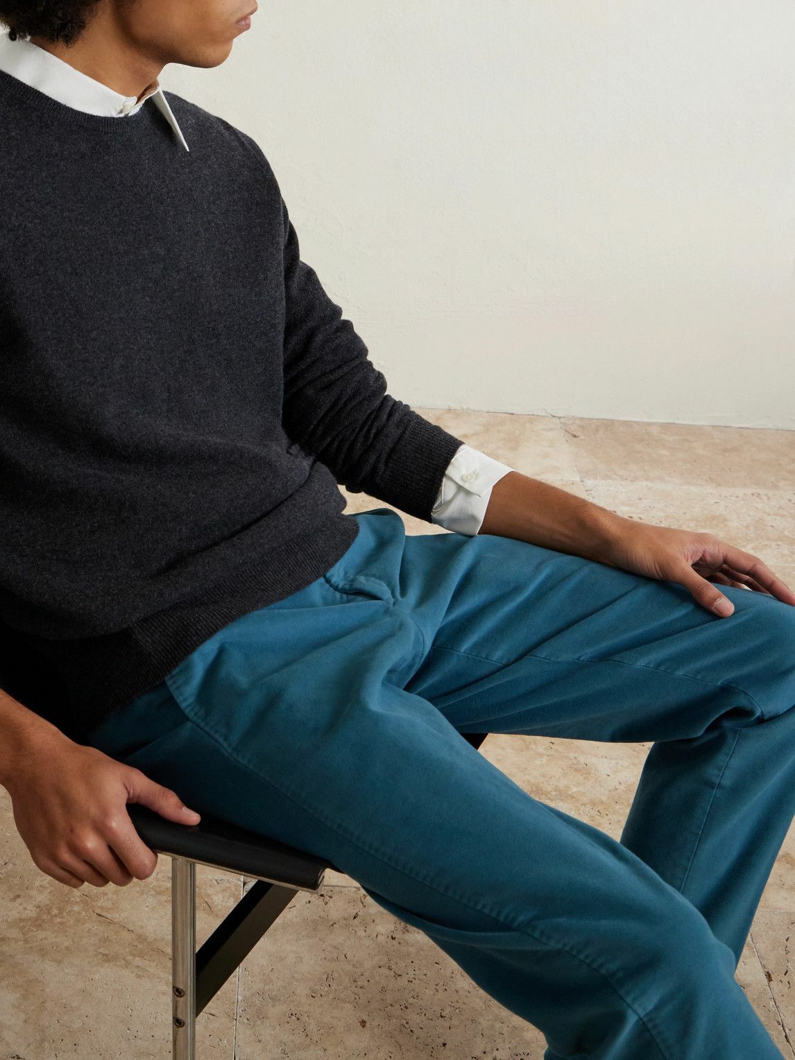Sid Mashburn - Juniper Stretch Cotton-Moleskin Trousers - Blue