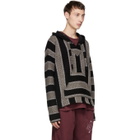 Adaptation Black and White Cashmere Baja Hoodie