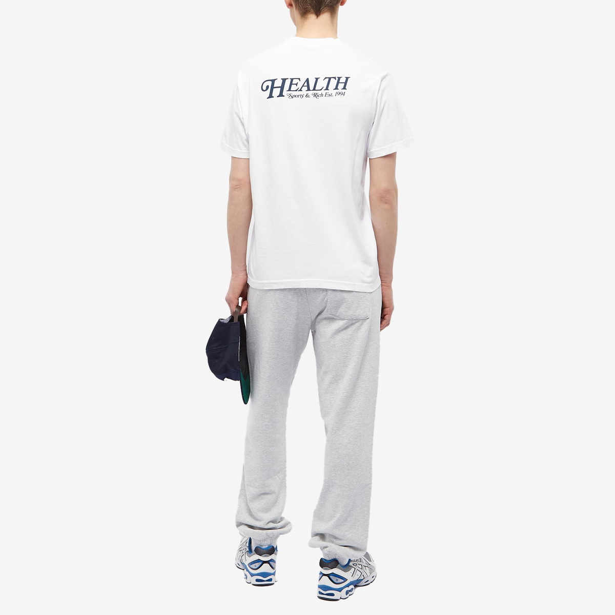 Sporty & Rich Men's 70s Health T-Shirt in White/Navy Sporty
