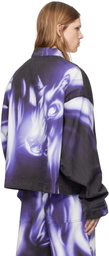 Gerrit Jacob Purple Printed Denim Jacket