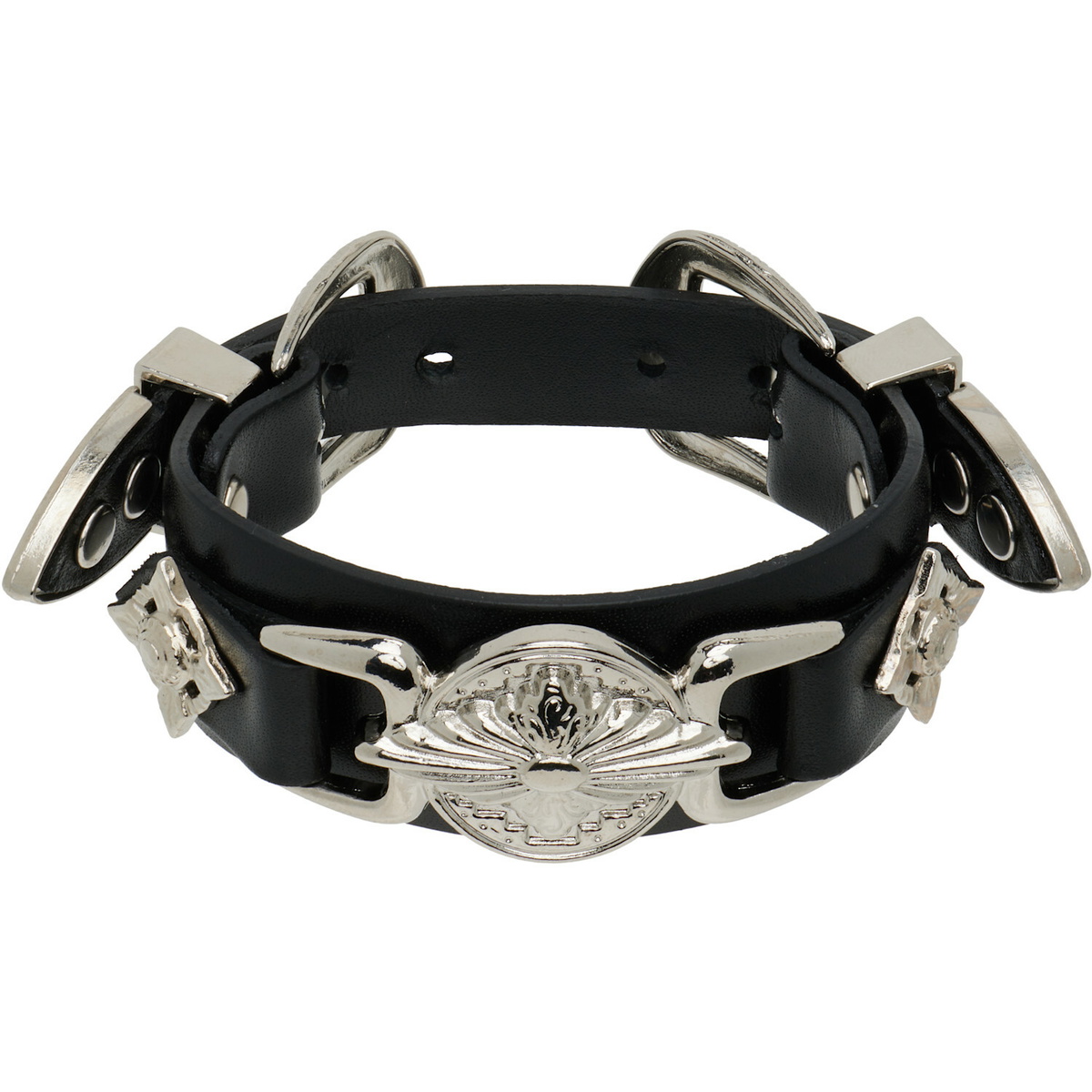 TOGA Women's Concho Leather Bangle in Black Toga Pulla