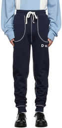 Daniel W. Fletcher Navy Contrast Stitch Lounge Pants