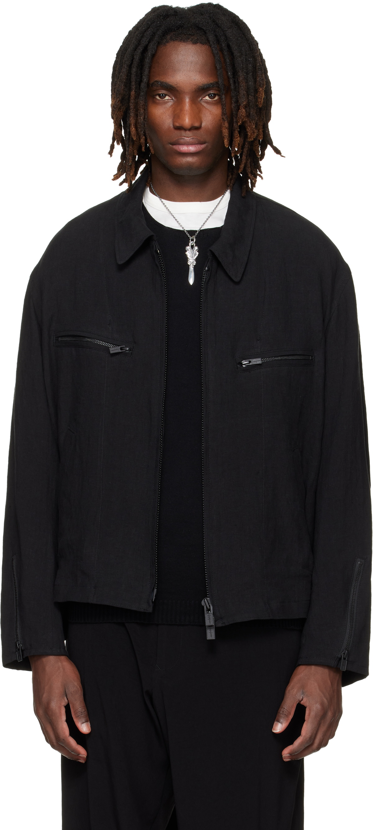 YOHJI YAMAMOTO Black Zip Blouson Jacket