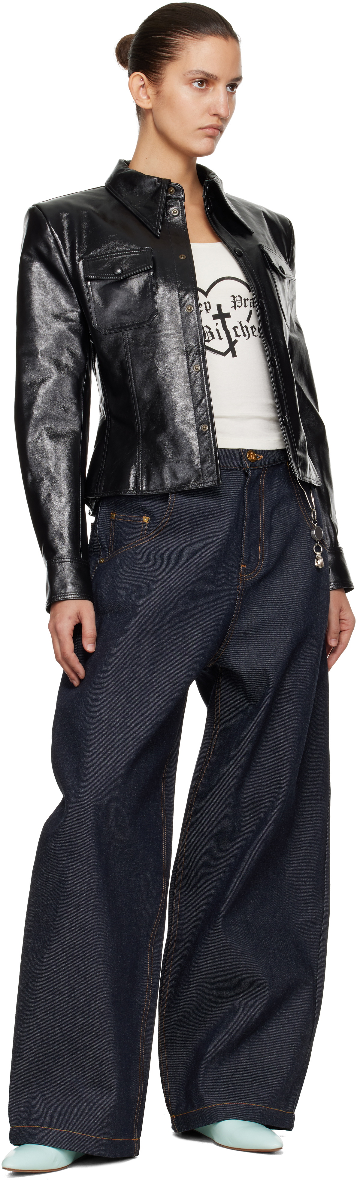 WILLY CHAVARRIA Navy Bad Girl Jeans